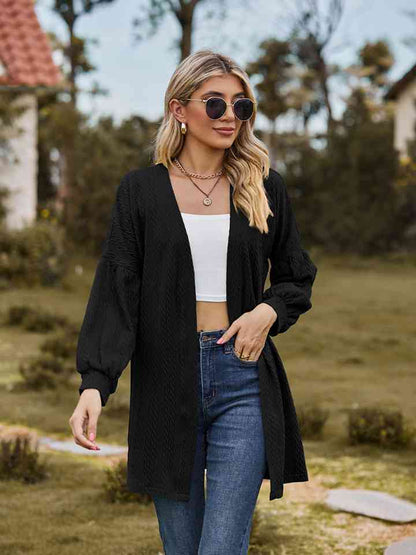 Cardigan long ouvert sur le devant