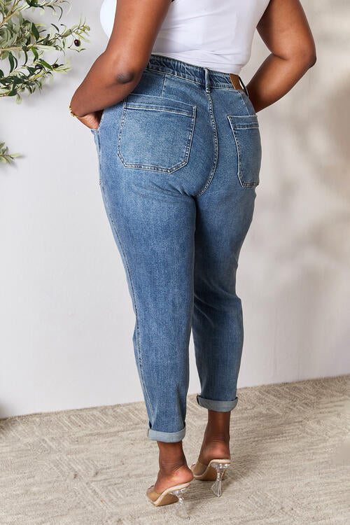 Jean en denim taille haute avec cordon de serrage Judy Blue pleine taille