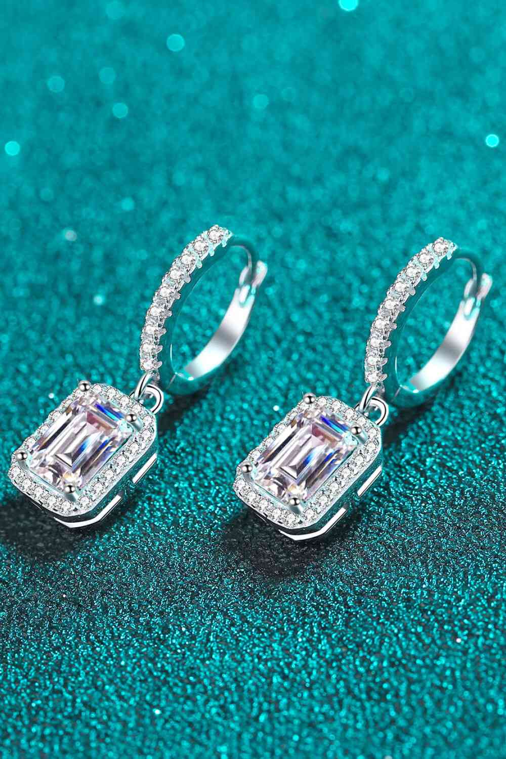 Boucles d'oreilles pendantes en argent sterling 925 Moissanite