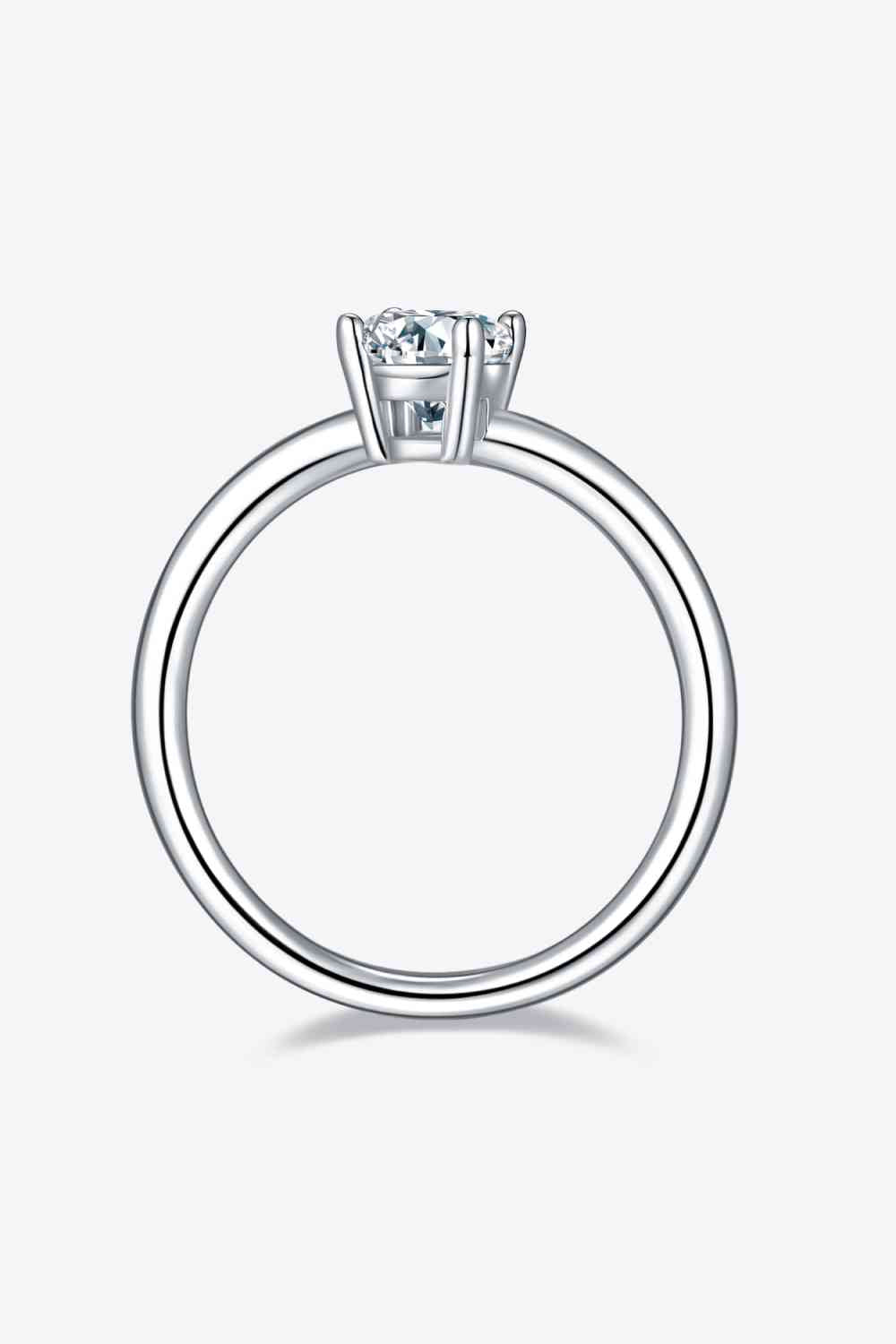 Bague solitaire en argent sterling 925 moissanite 1 carat