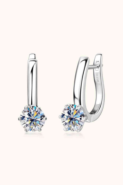 Boucles d'oreilles en argent sterling 925 moissanite 2 carats