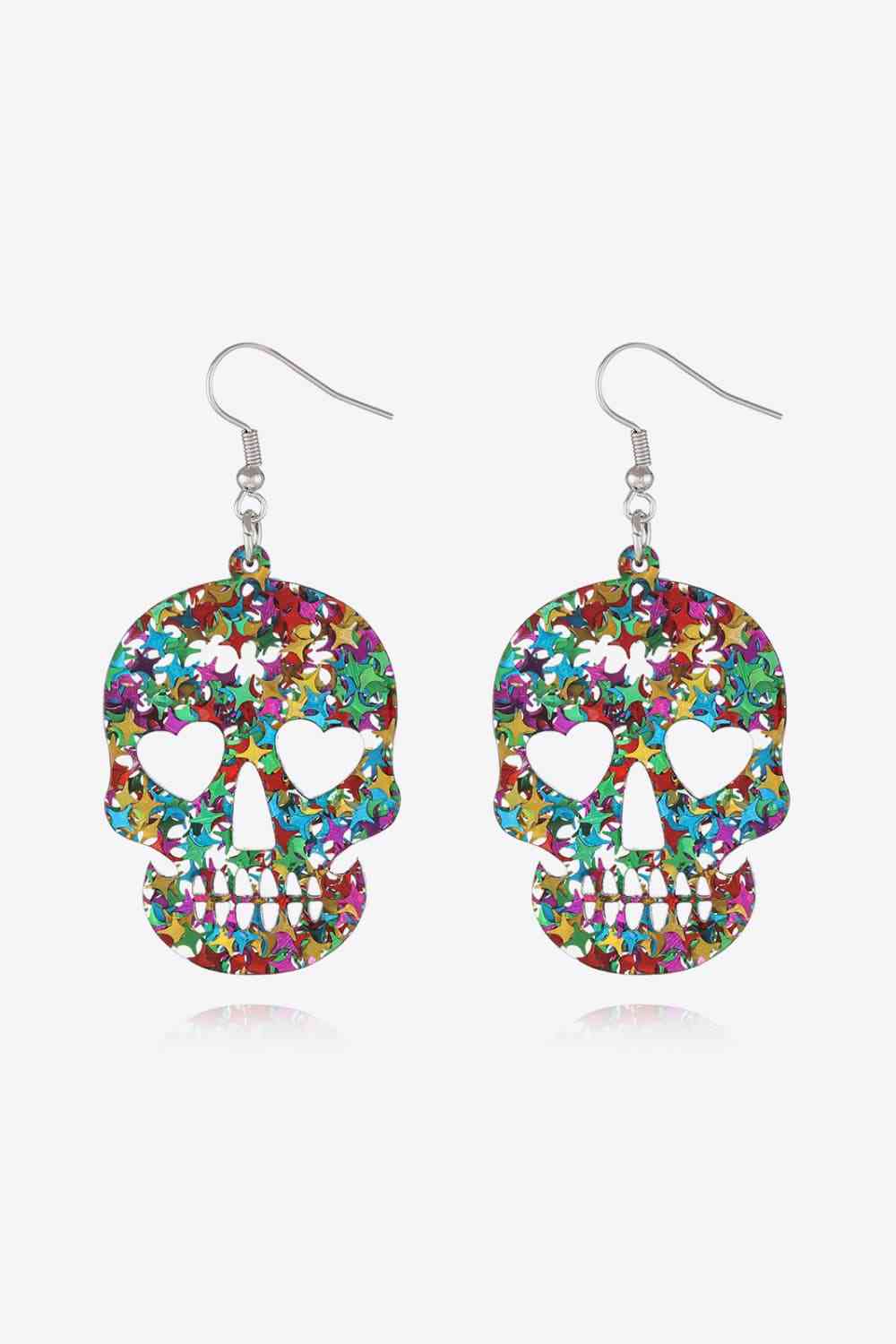 Boucles d'oreilles pendantes en acrylique avec tête de mort