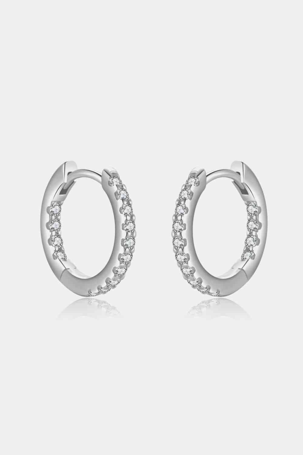 Boucles d'oreilles Huggie en argent sterling 925 avec zircon incrusté