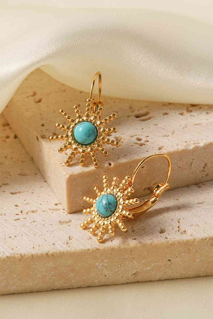 Boucles d'oreilles en forme de soleil plaquées or 18 carats