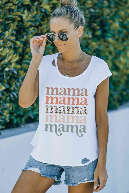 T-shirt à découpe graphique MAMA