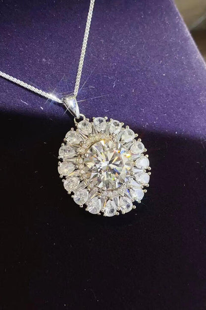 Collier en argent sterling 925 moissanite 5 carats