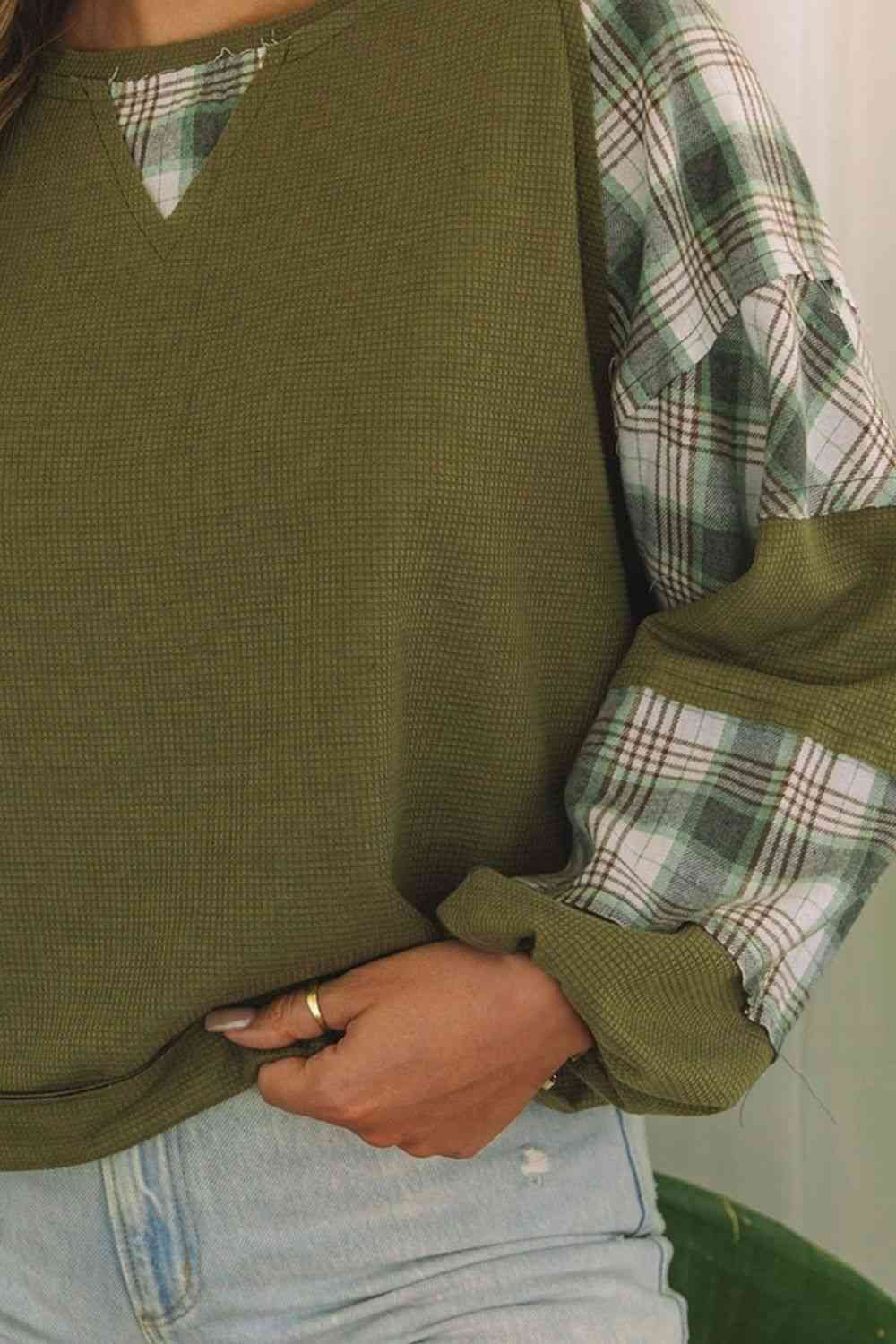 Sudadera estampada de manga larga con cuello redondo