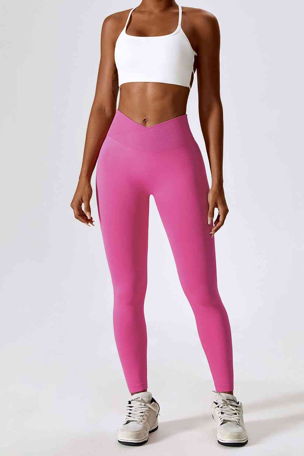 Legging de sport coupe slim à large ceinture