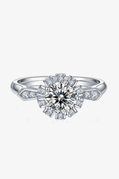 Bague en argent sterling 925 moissanite 1 carat