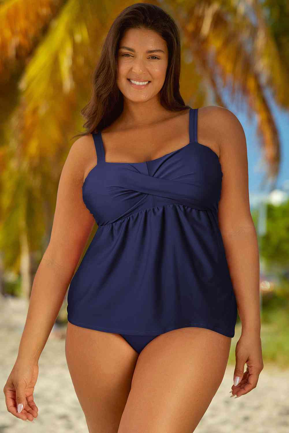 Ensemble tankini à bretelles réglables pleine taille