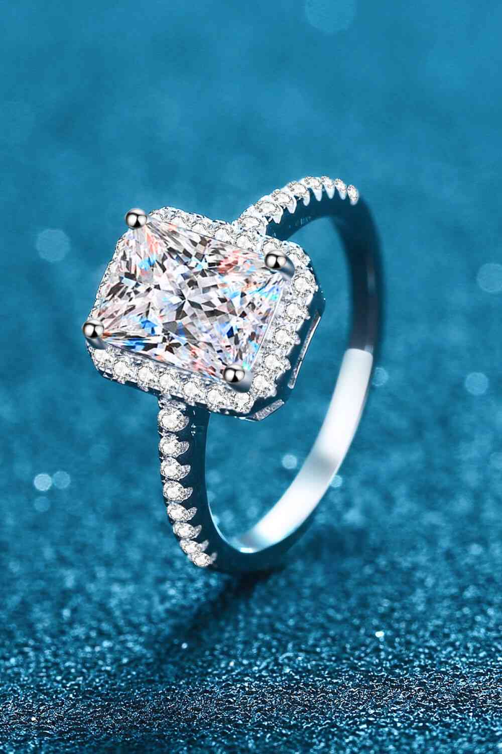 Bague Moissanite rectangulaire de 1 carat