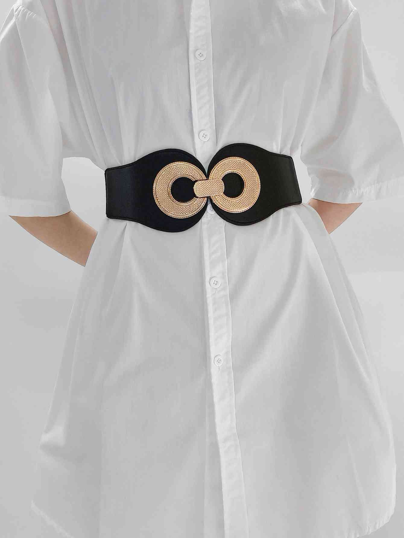 Ceinture élastique en PU avec boucle en alliage