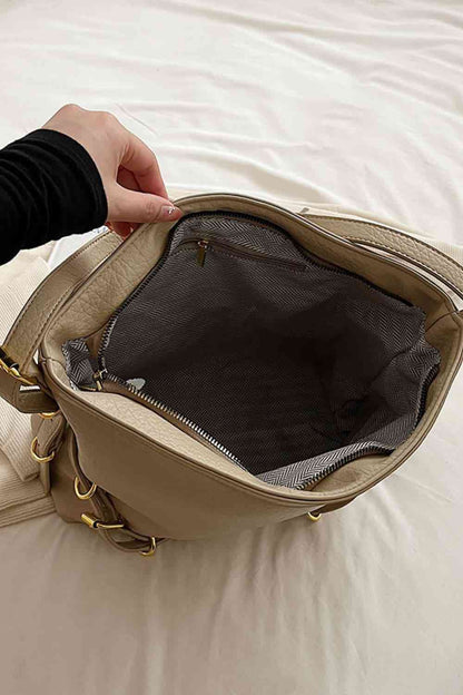 Bolso bandolera grande de piel sintética