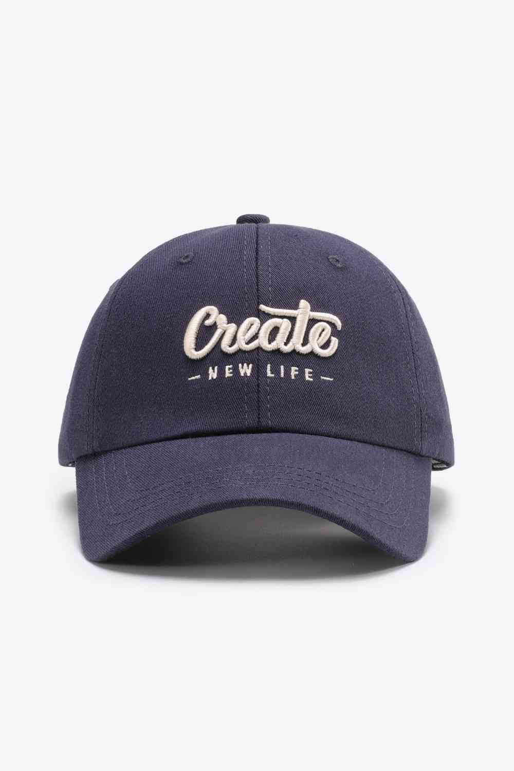 CREATE NEW LIFE Casquette de baseball réglable en coton