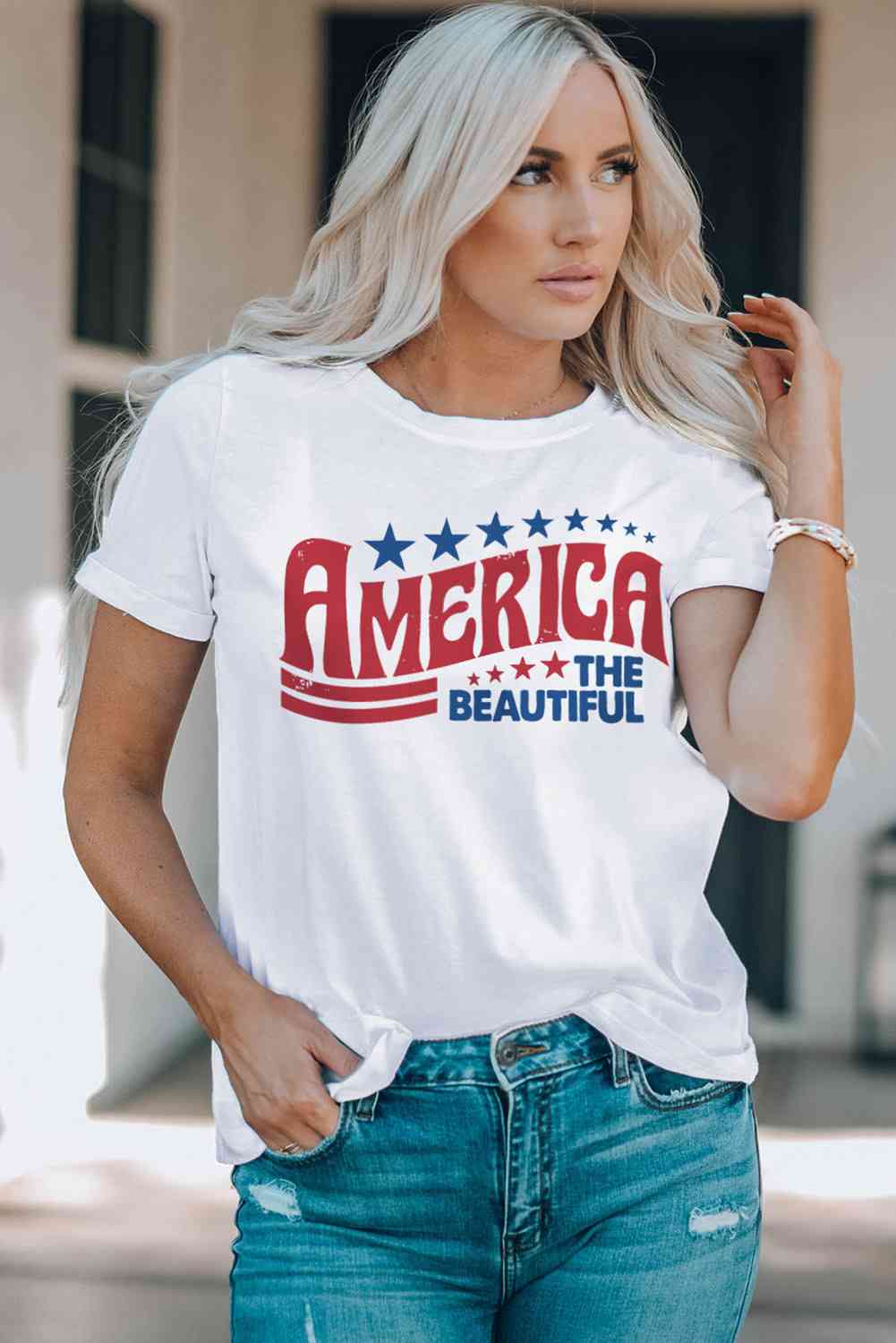 AMERICA THE BEAUTIFUL T-shirt graphique à col rond