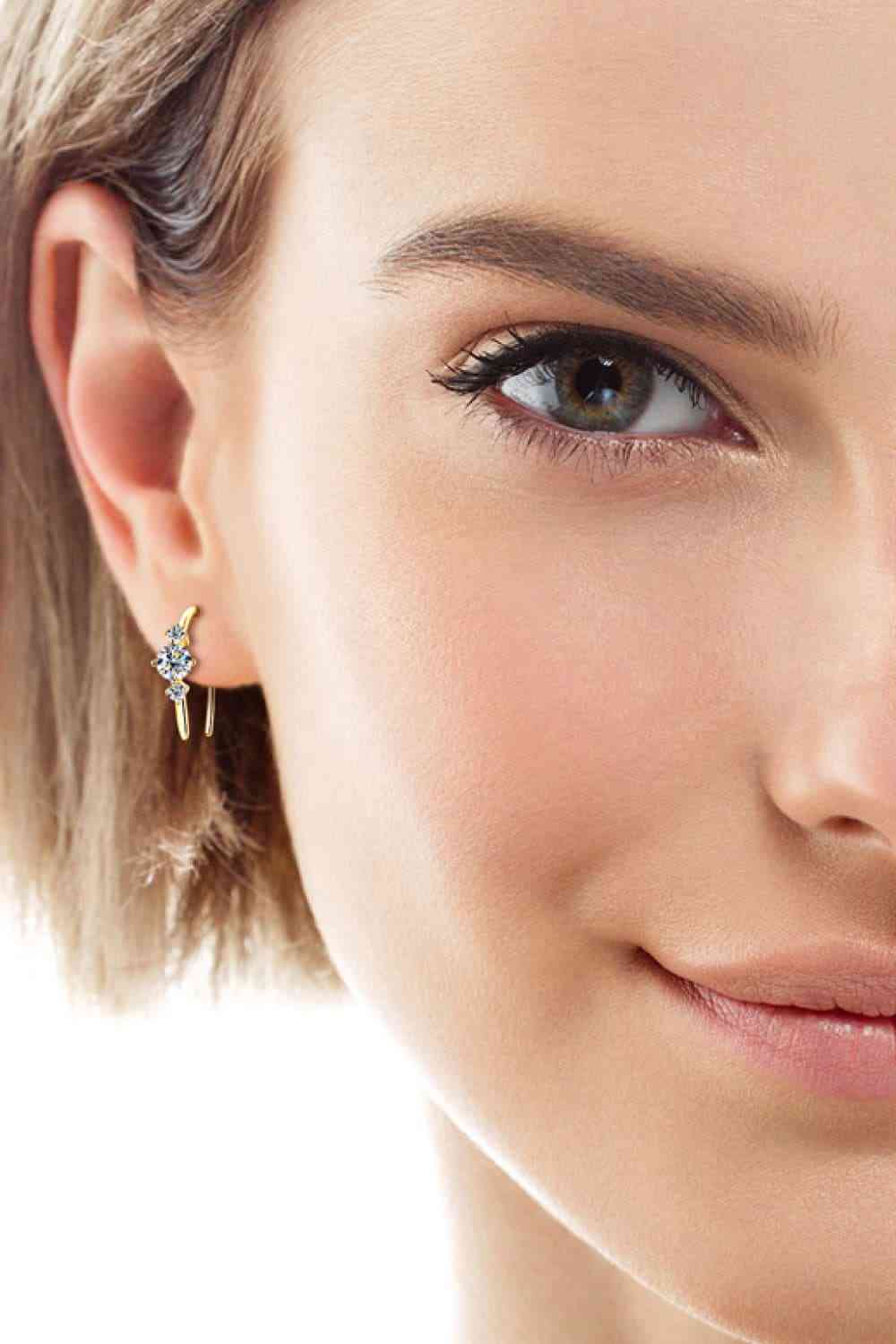 Boucles d'oreilles en argent sterling 925 Moissanite