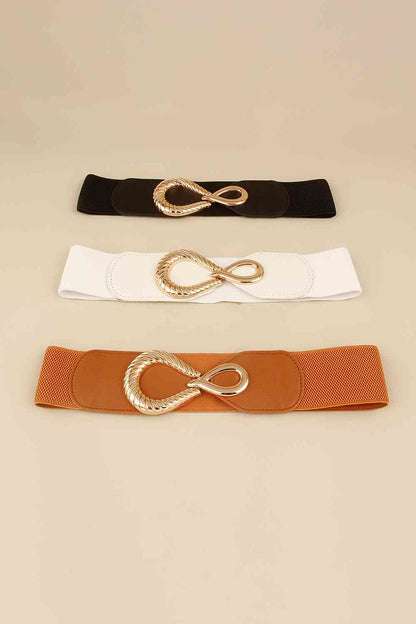 Ceinture élastique à boucle en alliage côtelé