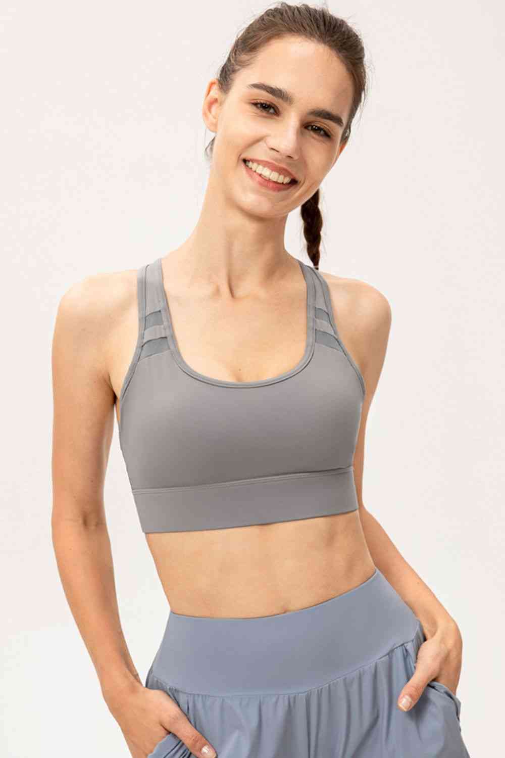 Soutien-gorge de sport long à encolure dégagée