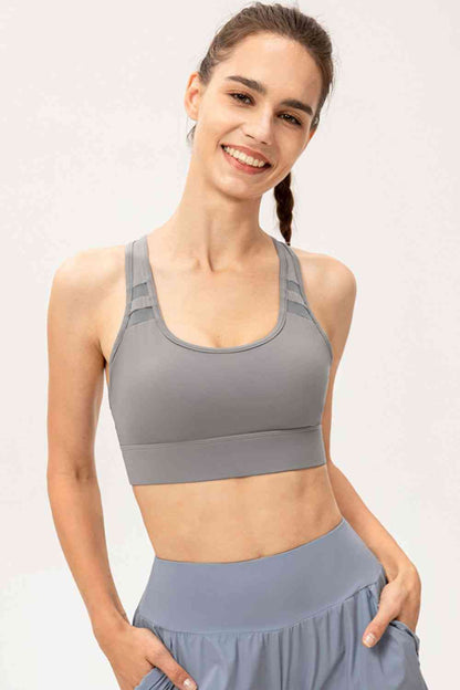 Soutien-gorge de sport long à encolure dégagée