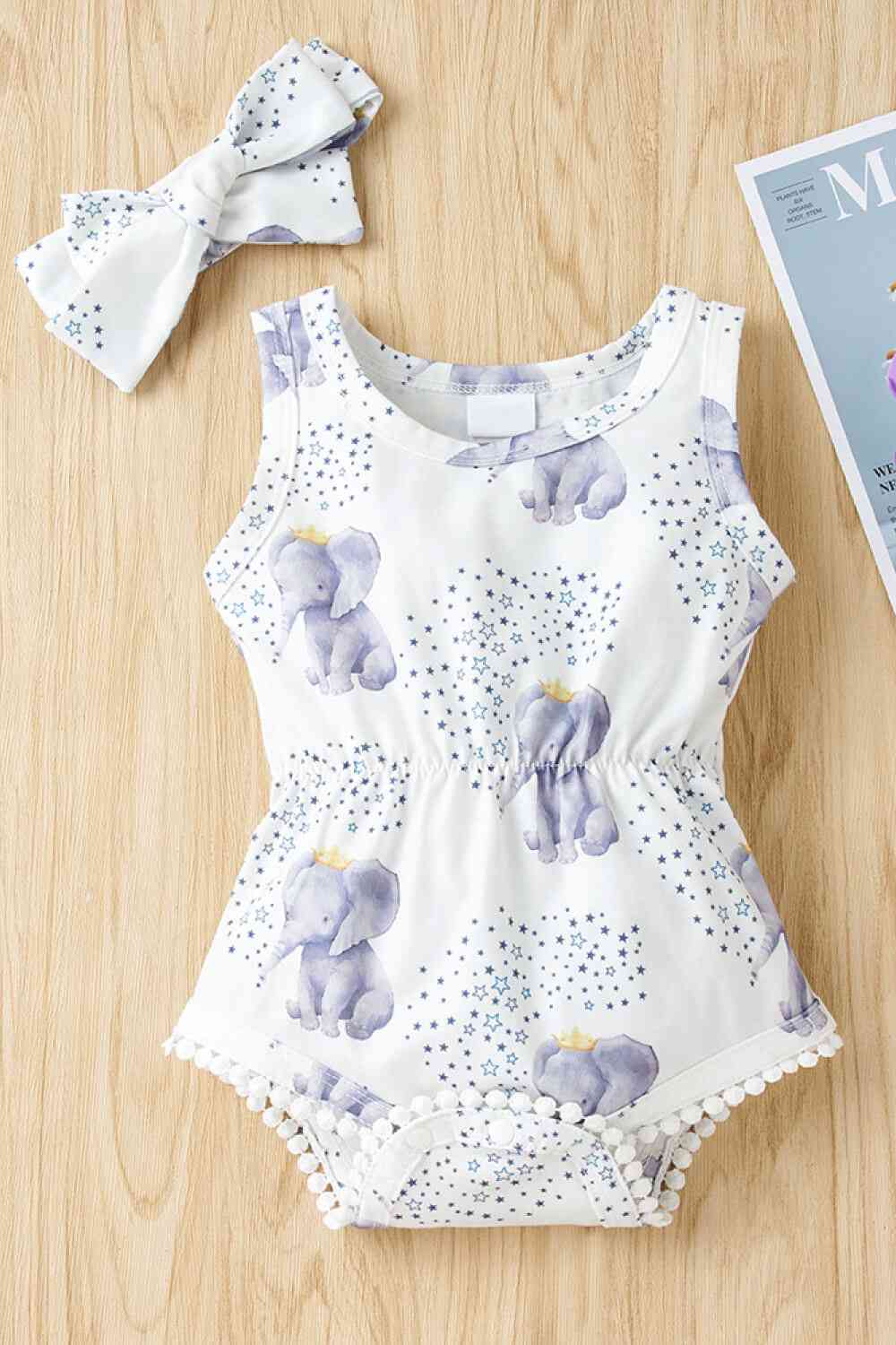 Body bebé niña estampado elefante