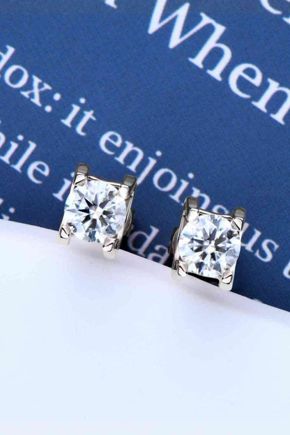 Boucles d'oreilles à tige en argent sterling 925 Moissanite