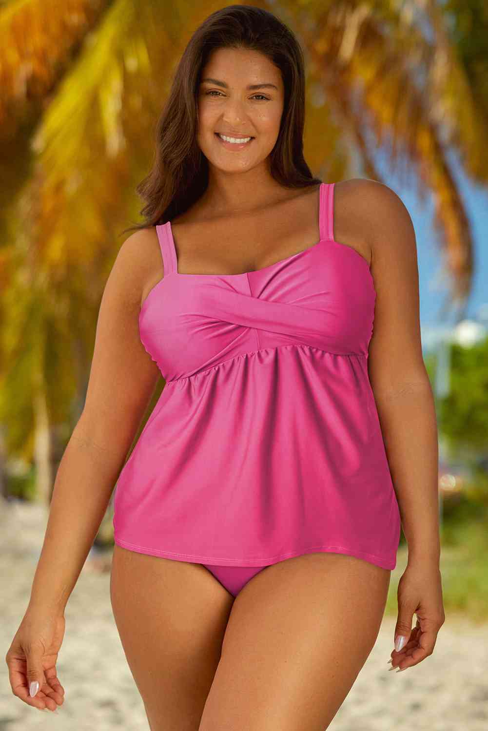 Ensemble tankini à bretelles réglables pleine taille