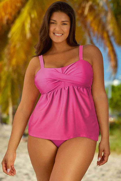 Conjunto de tankini con correa ajustable de tamaño completo