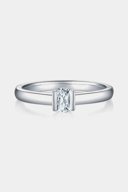 Bague solitaire en argent sterling 925 moissanite