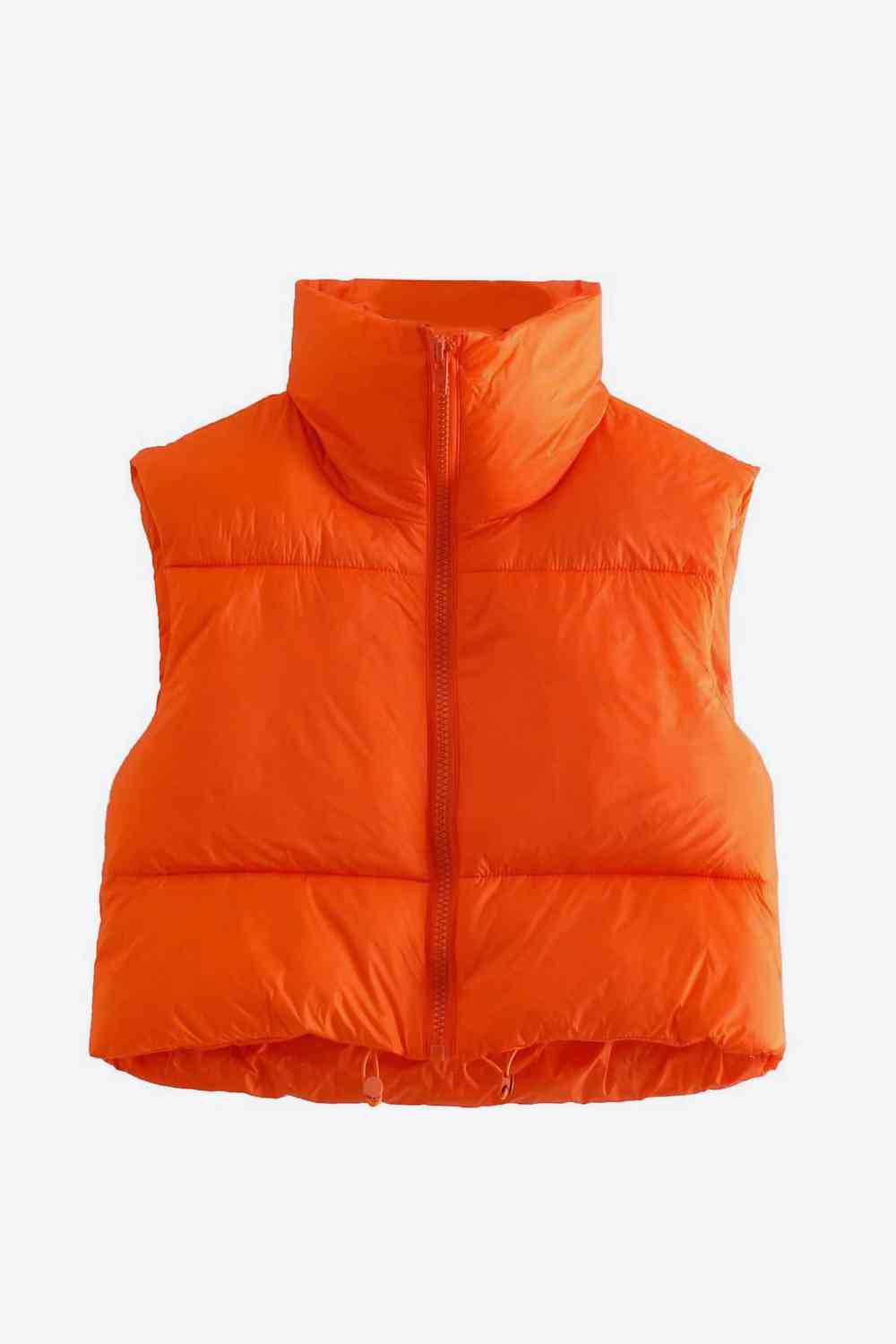 Zip-Up Drawstring Puffer Vest