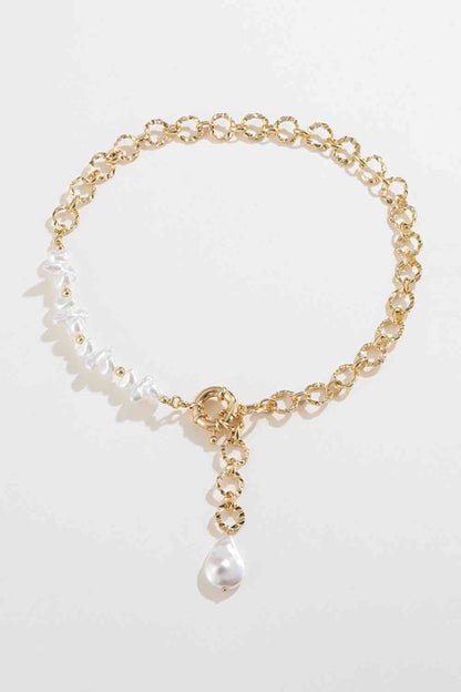 Collar de cobre con perlas de agua dulce