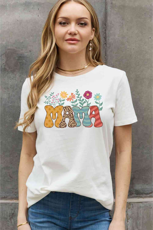 T-shirt en coton graphique MAMA pleine taille Simply Love