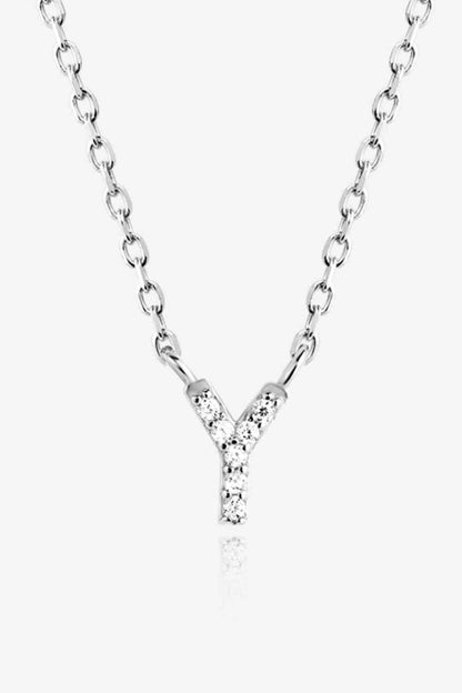 V To Z Zircon 925 Sterling Silver Necklace