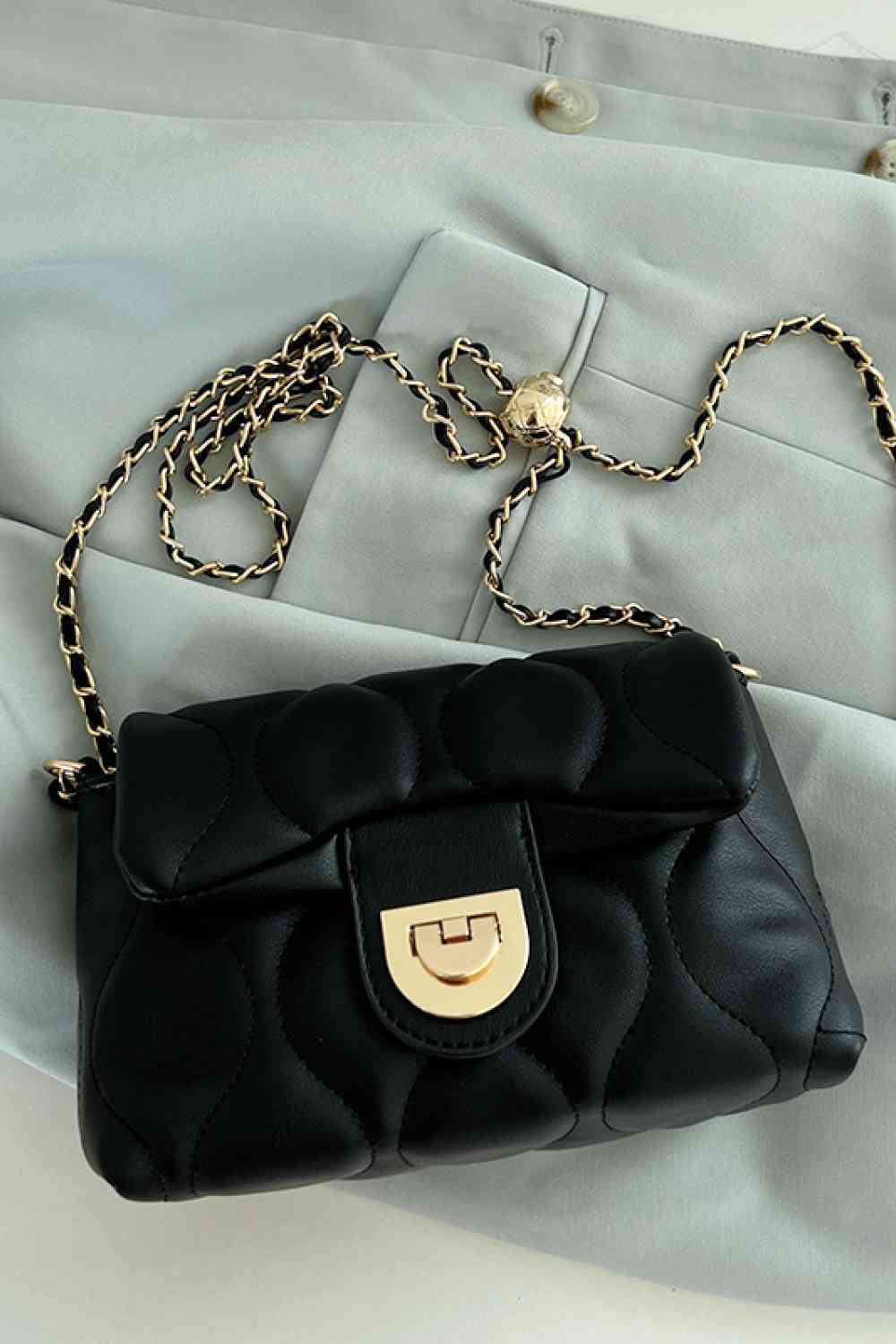 Bolso bandolera con cadena ajustable de cuero PU