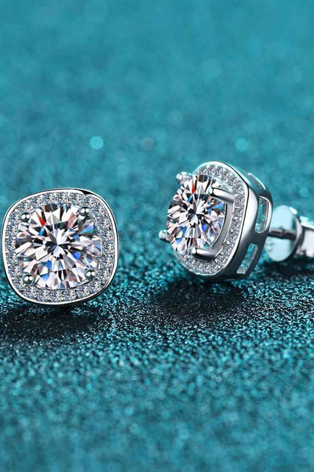 Boucles d'oreilles à tige en moissanite 1 carat Laisse-moi t'aimer