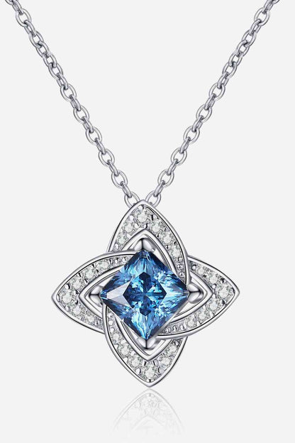 Collier pendentif floral moissanite 1 carat