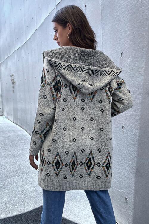 Printed Open Front Cardigan