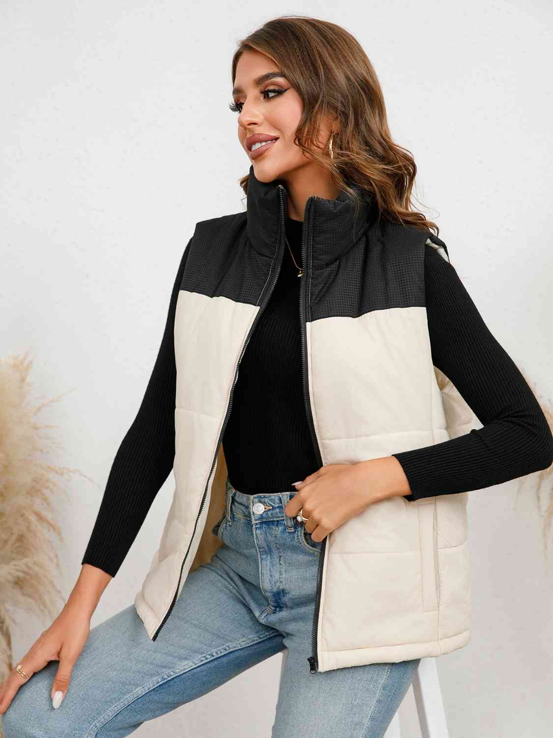 Gilet zippé bicolore