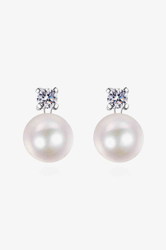 Aretes de perlas de moissanita