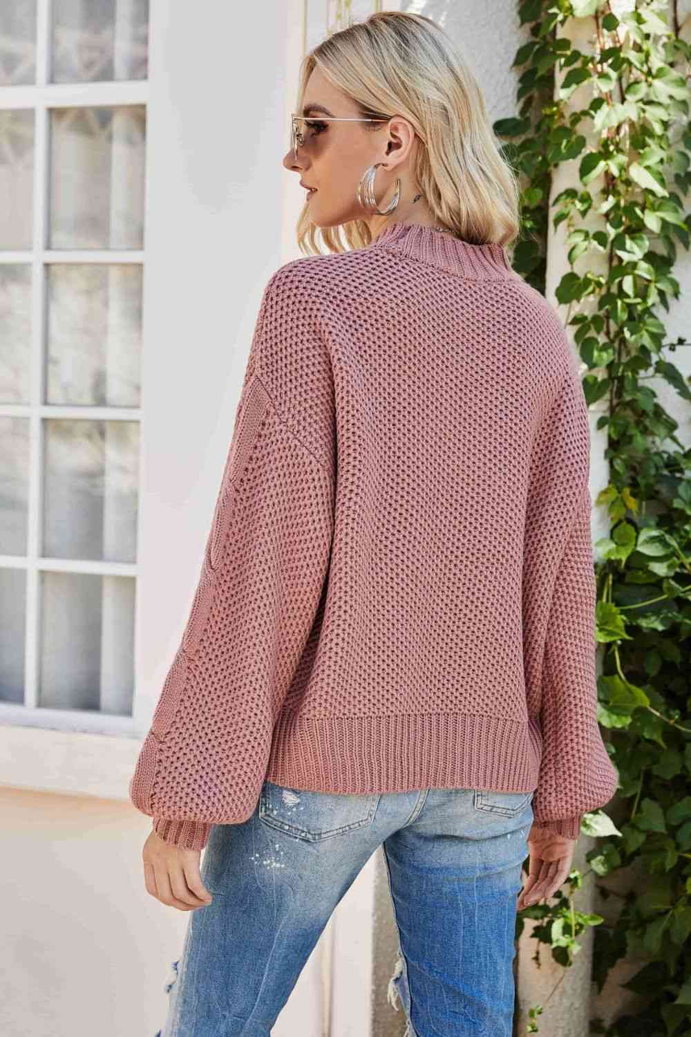 Pull à col rond et épaules tombantes en tricot mélangé