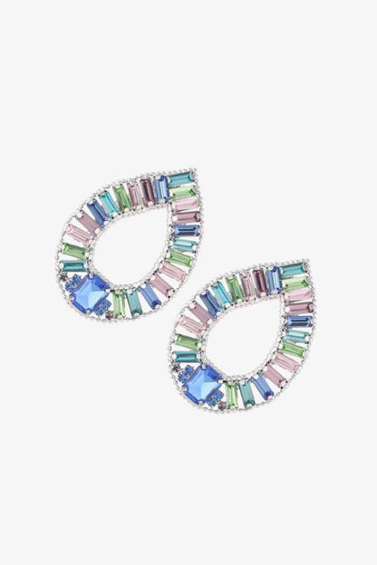 Boucles d'oreilles en pierre de verre multicolore