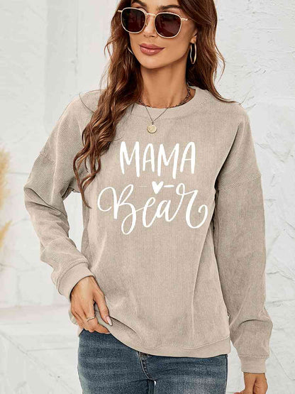 Sudadera con cuello redondo y gráfico MAMA