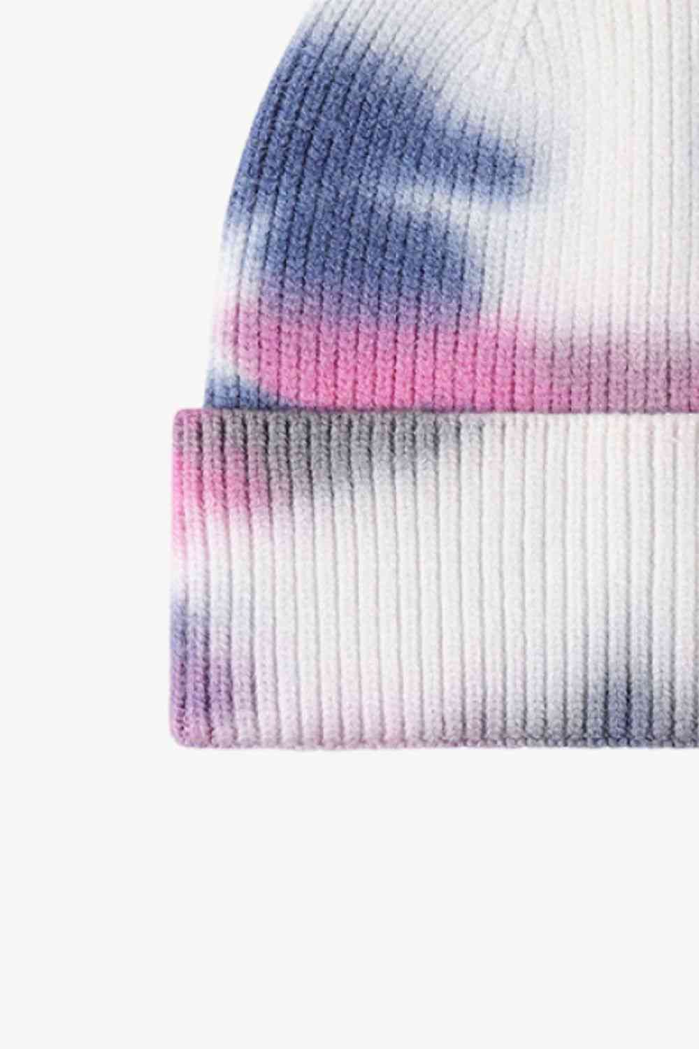 Bonnet en tricot à revers tie-dye