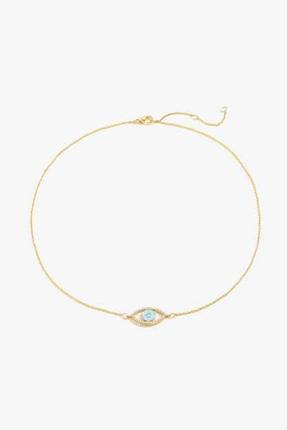 Evil Eye Pendant Gold Plated Chain Necklace