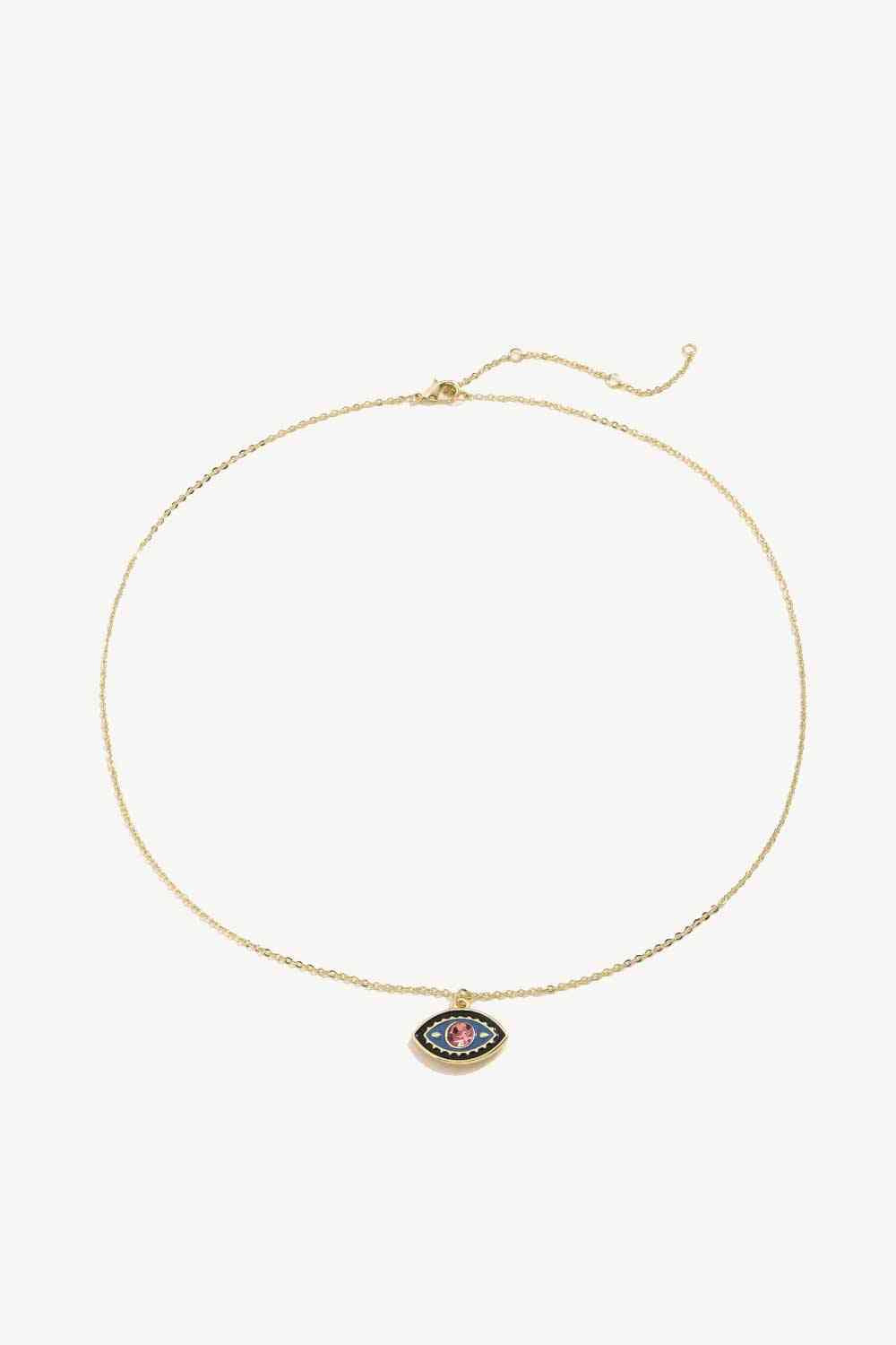 Evil Eye Pendant Gold Plated Chain Necklace