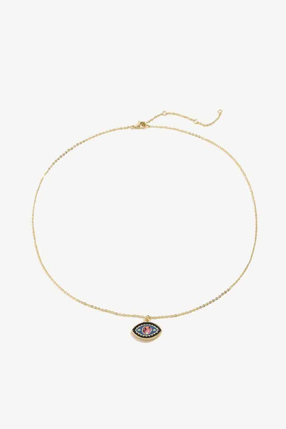 Evil Eye Pendant Gold Plated Chain Necklace