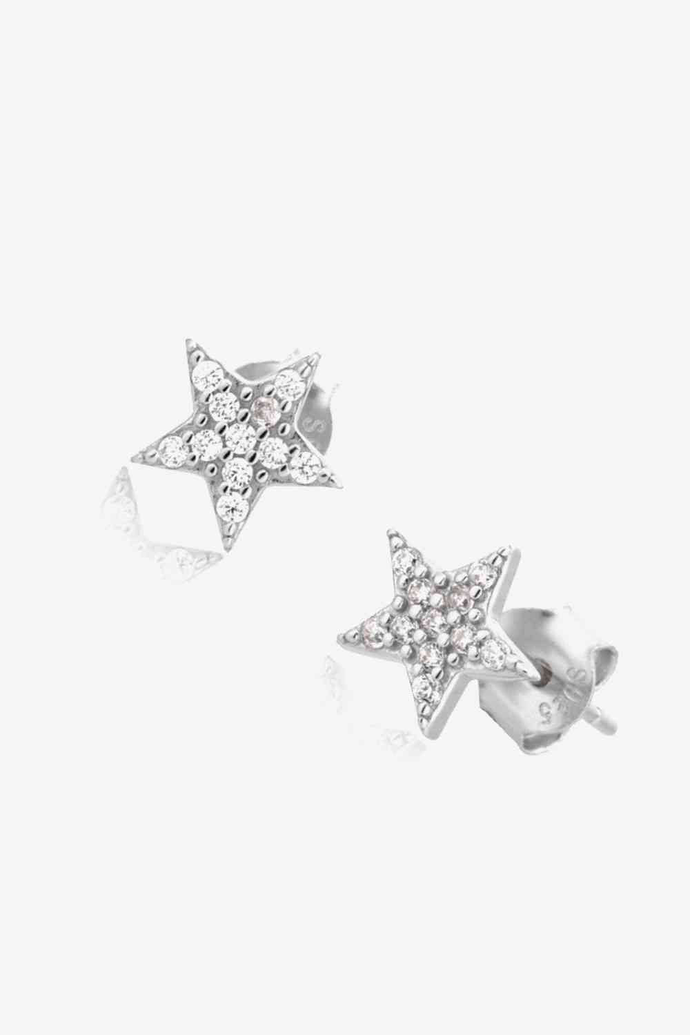 Pendientes con forma de estrella y decoración de circonitas