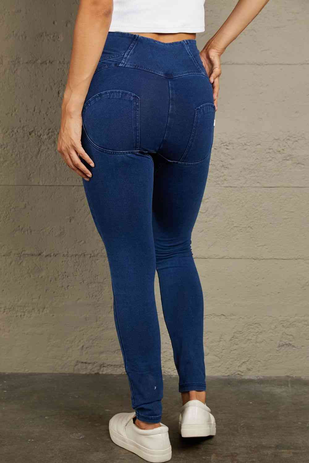 Jean long skinny taille haute zippé Baeful