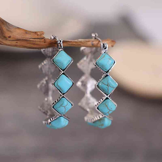 Boucles d'oreilles créoles turquoise