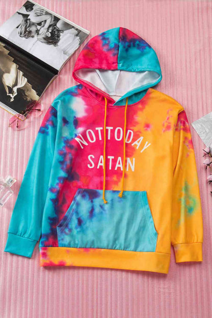 Sweat à capuche Tie-Dye PAS AUJOURD’HUI SATAN