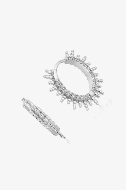 Boucles d'oreilles Huggie en argent sterling 925 et zircone